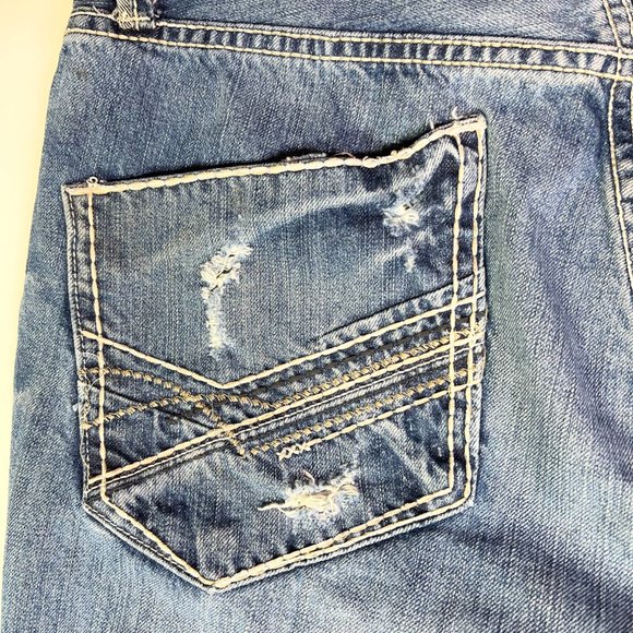 BKE Denim Men's 32R Derek Jeans Distressed Holes - Picture 9 of 15